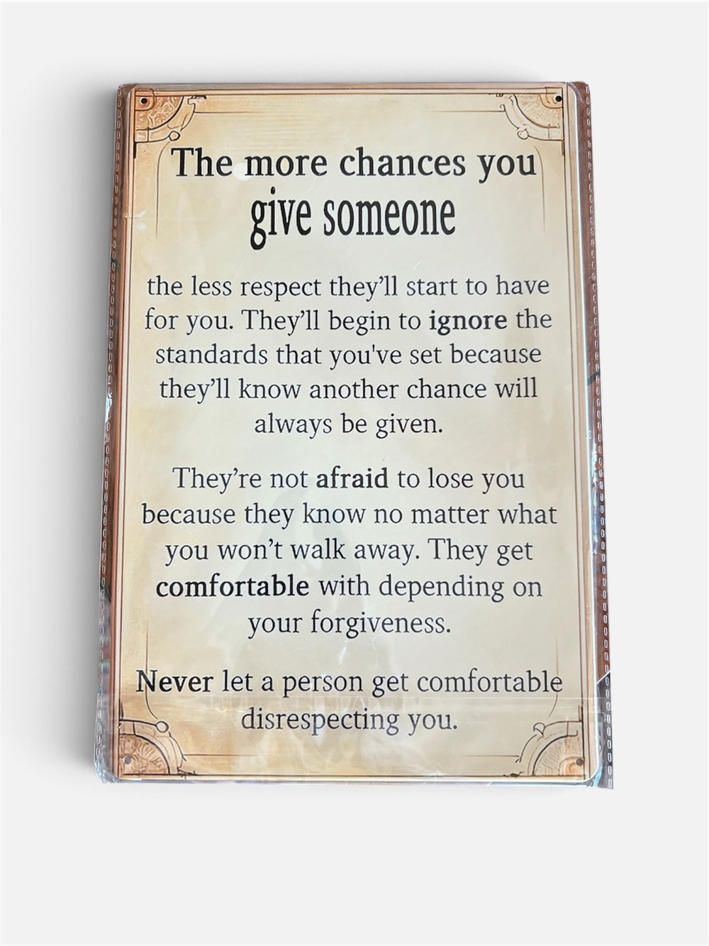 Inspirational Wall Sign - Beige Motivational Quote